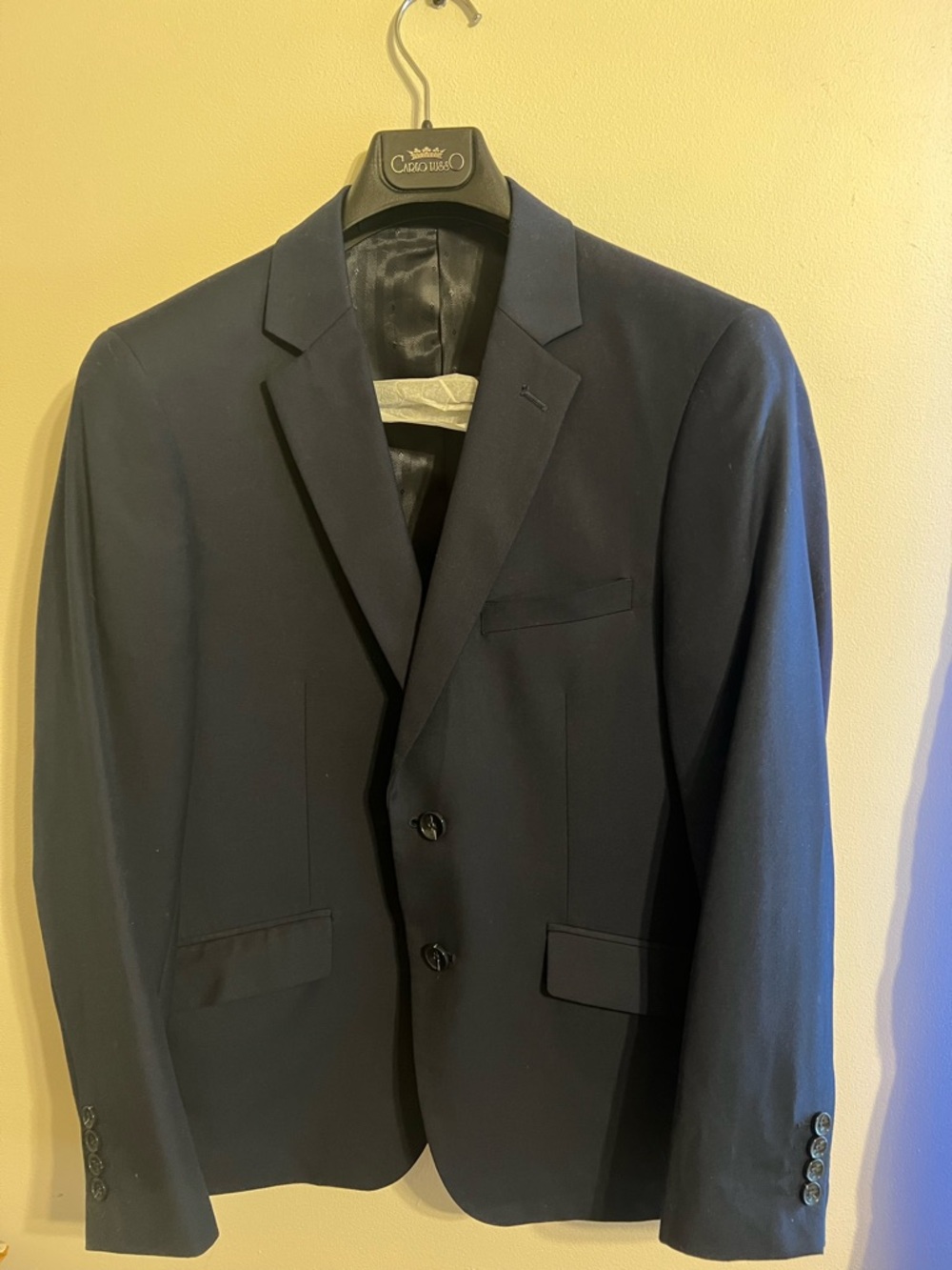 Men's Carlo Lusso High Twist Navy Suit